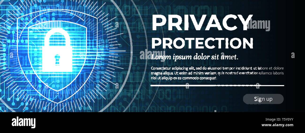 Schutz der Privatsphäre. Die blauen Moderne Hintergrund. Vektor. Stock Vektor