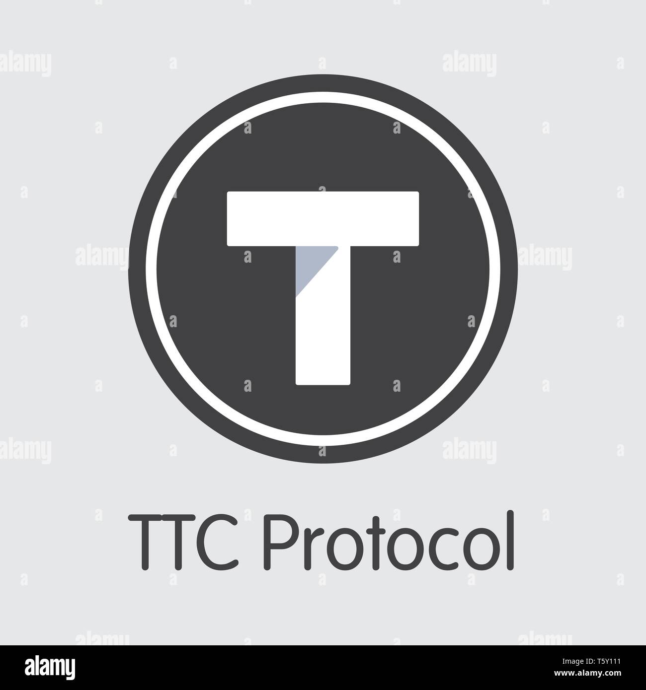 TTC - TTC-Protokoll. Das Logo von Geld oder Markt Emblem. Stock Vektor