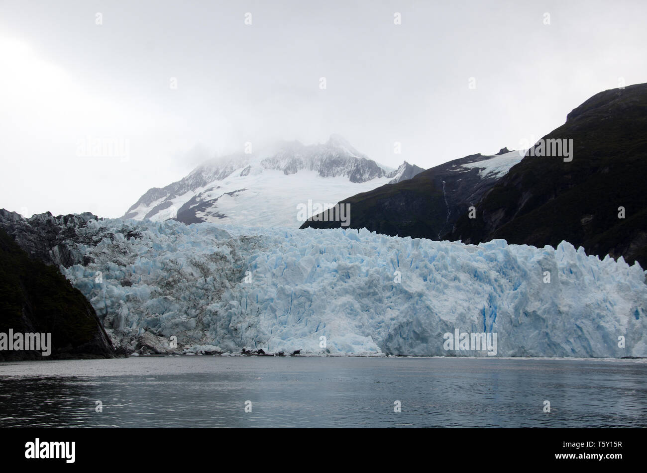 Aribaldi gletscher gehört zu den südlichsten Gletscher in den Fjorden von Chile Stockfoto