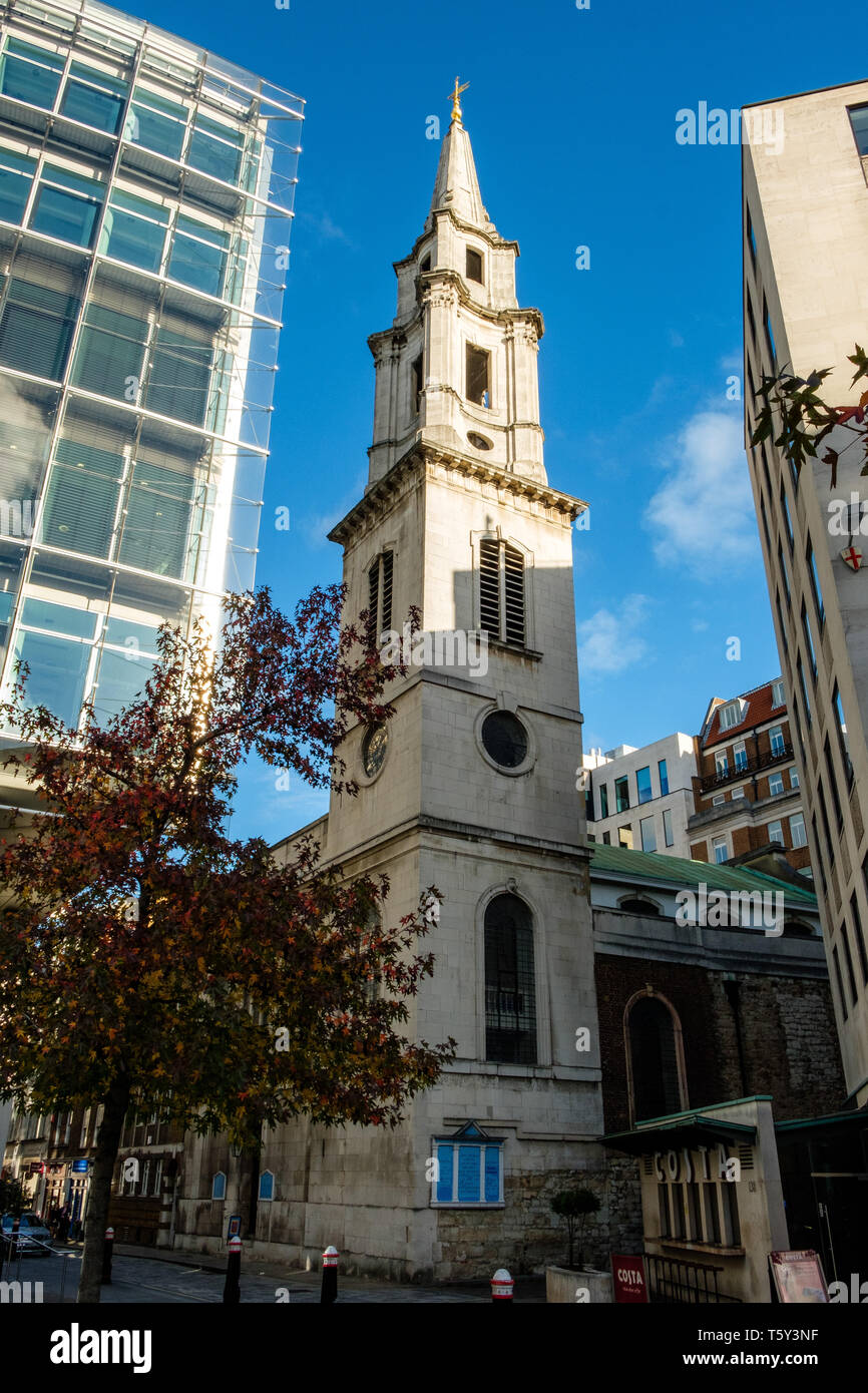 Kirche St. Vedast Alias fördern, fördern Lane, London Stockfoto