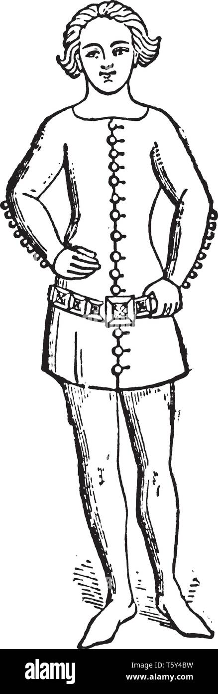 Sohn von Edward III. war König von England ab 25. Januar 1327 bis zu seinem Tod, vintage Strichzeichnung oder Gravur Abbildung. Stock Vektor