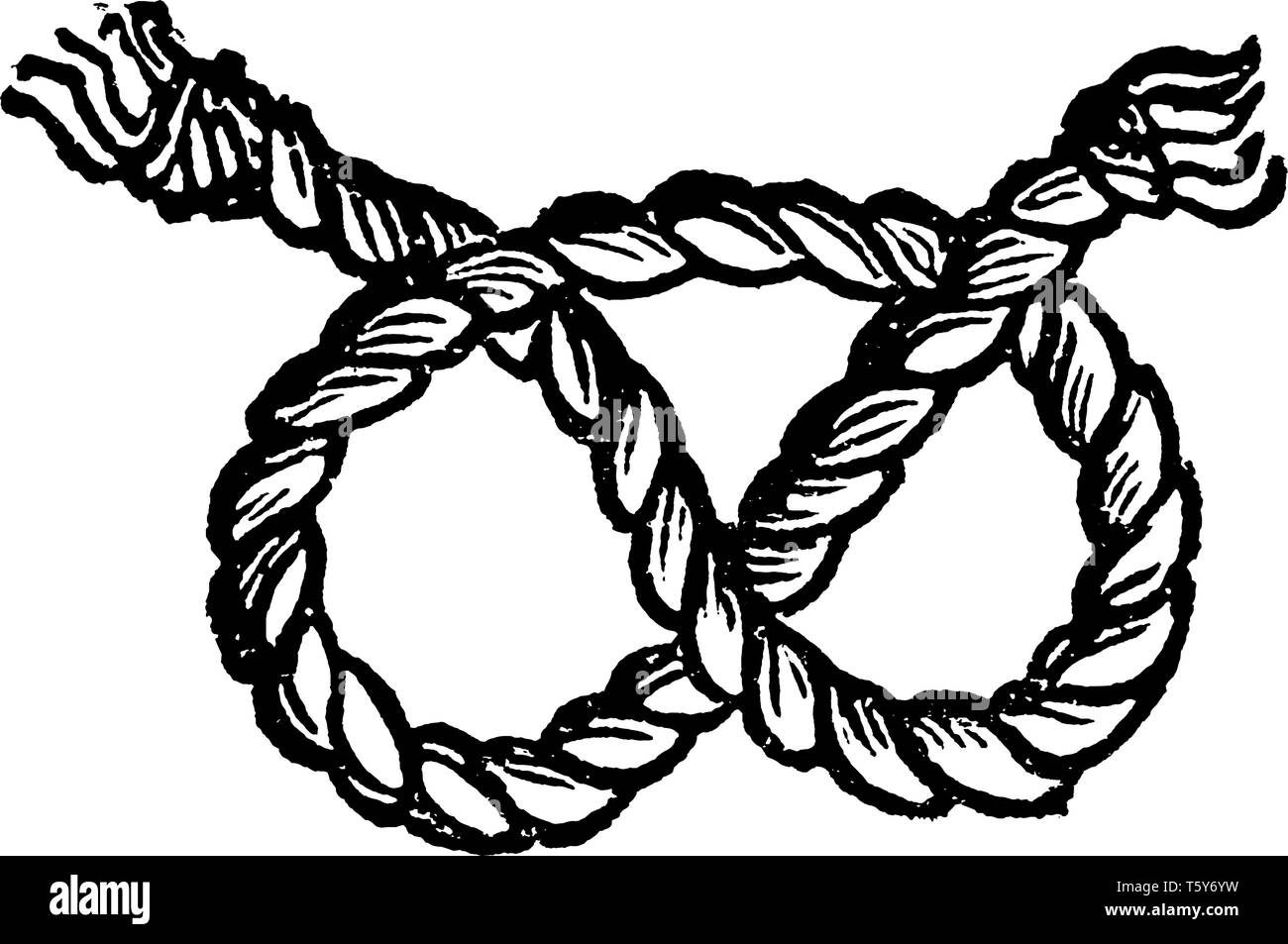 Stafford ist eine markante Drei durchgeschleift Knoten, ist das traditionelle Symbol der englischen Grafschaft, vintage Strichzeichnung oder Gravur Abbildung. Stock Vektor