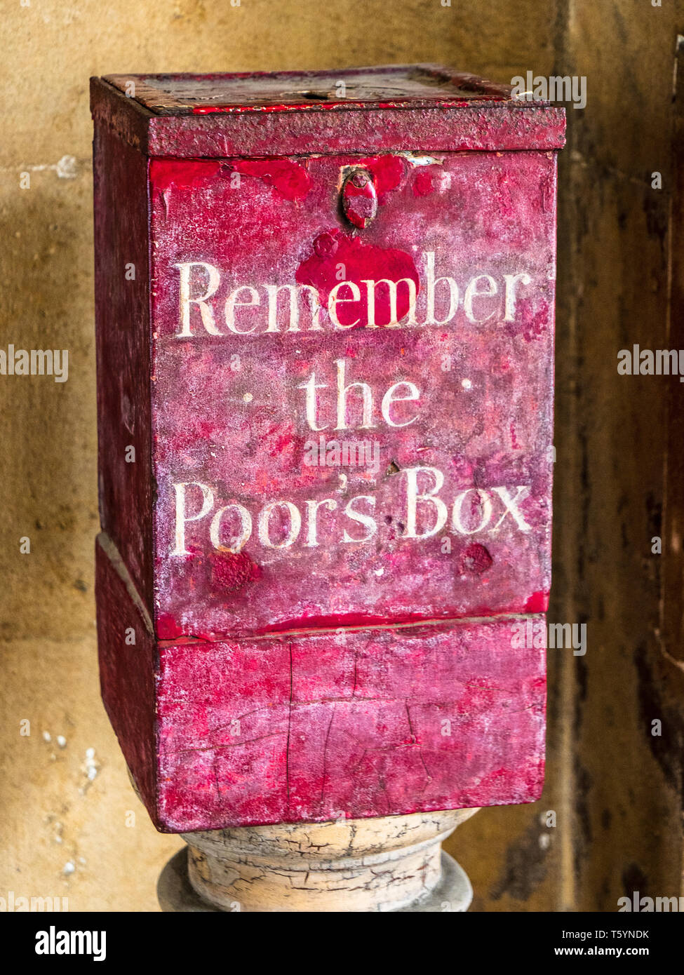 Schlechte Box - erinnern Sie sich des Armen, am St. Barts Hospital in London Stockfoto