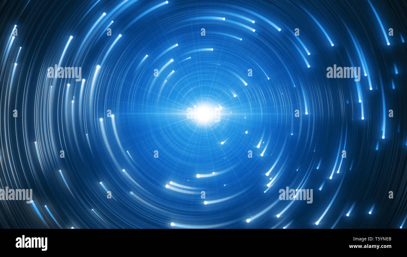 Schwarz Strings mit glühenden Köpfen. 3D-Darstellung Stockfoto