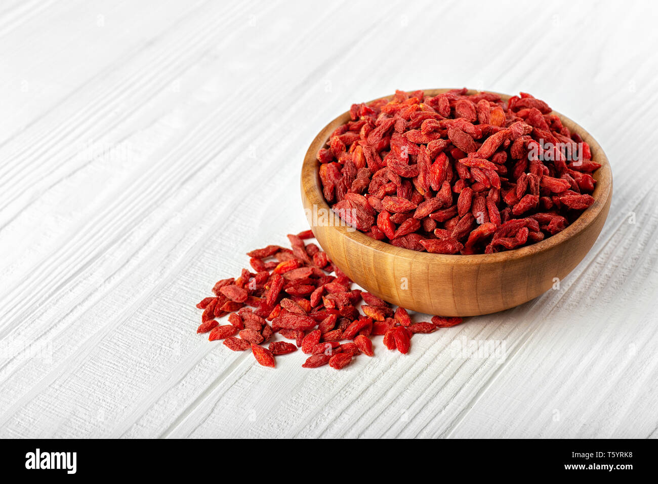 Goji Beeren in der Schüssel Stockfoto