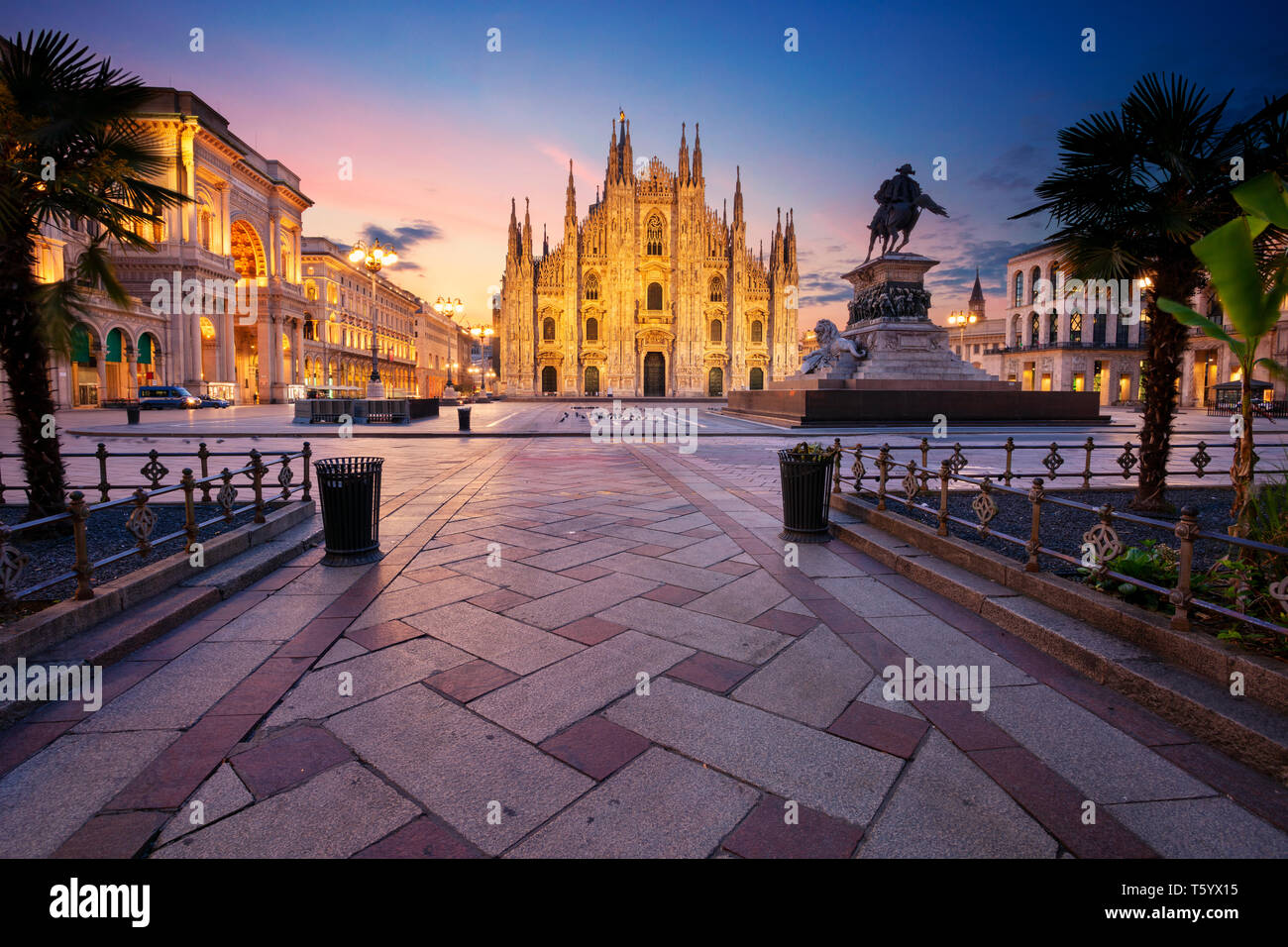 Mailand, Italien. Stadtbild Bild von Mailand, Italien mit der Mailänder Dom in Sunrise. Stockfoto