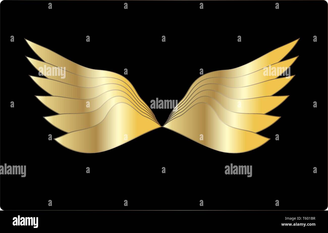 Golden Wings Vector Illustration Design Stock Vektor