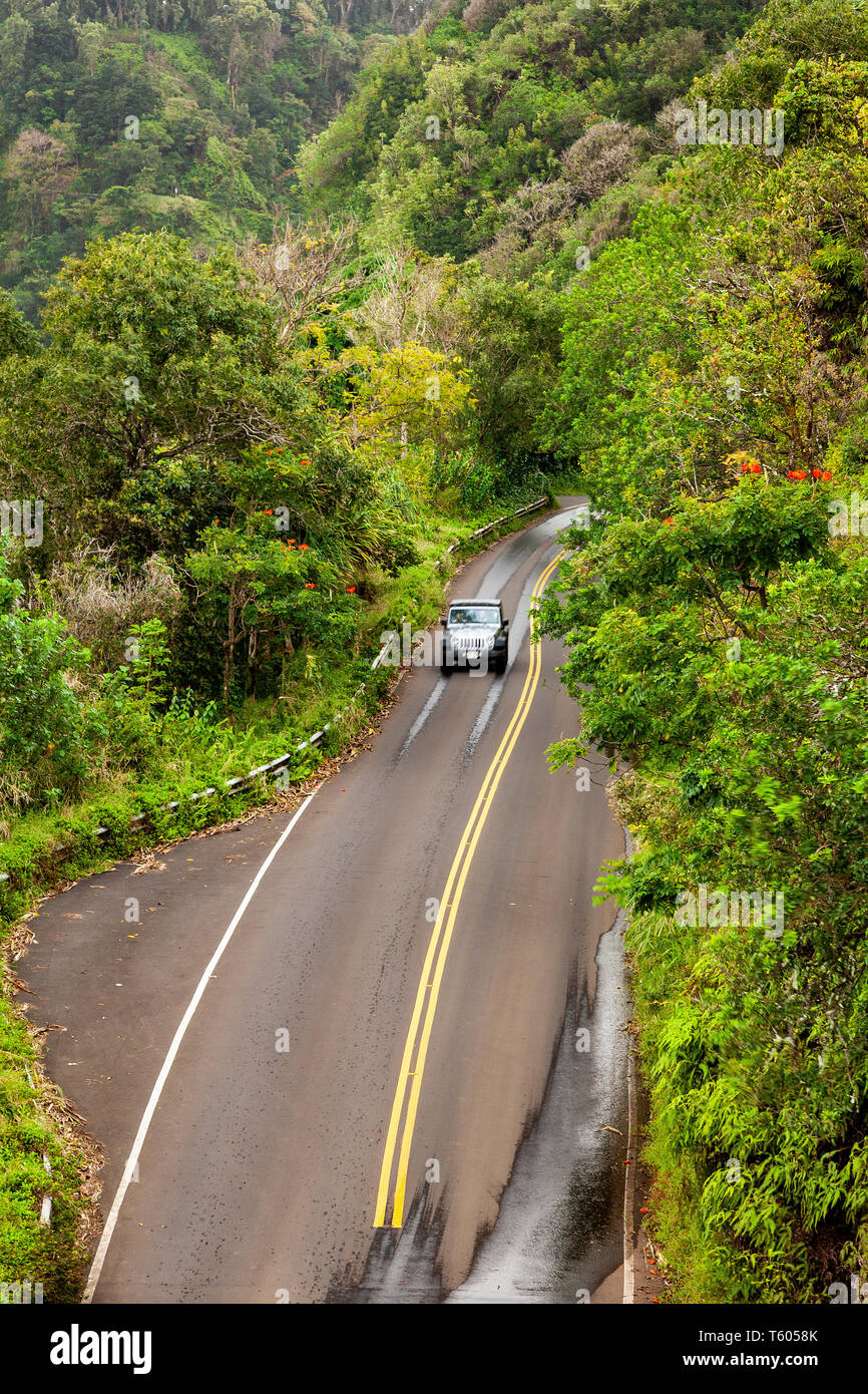 Jeep fahren Autobahn 360, Maui, USA Stockfoto