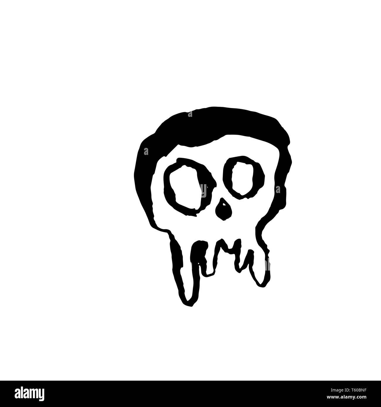Totenkopf. Grunge Brush isoliert Skelett. Vector Illustration. Stock Vektor