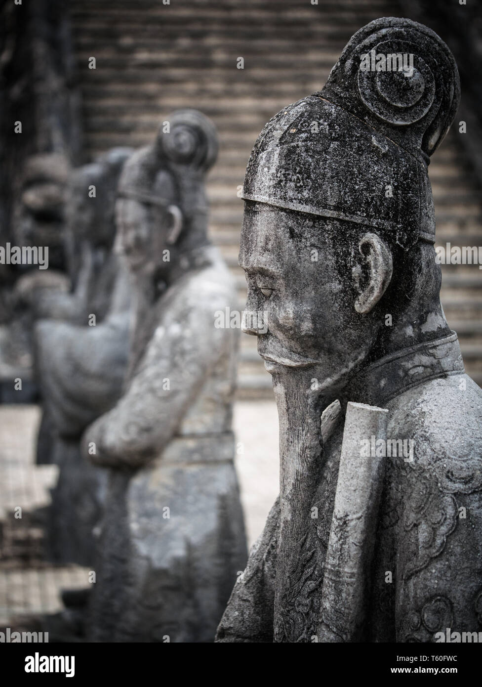 Stein Wächter an der königlichen Gruft von Khai Dinh König (Lăng Khải Định) in der Nähe Hue, Vietnam, Asien Stockfoto