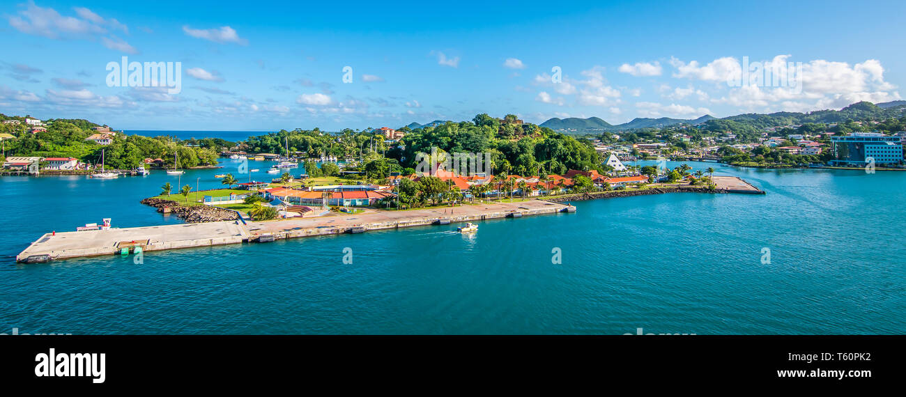 Panoramablick auf St. Lucia Stockfoto