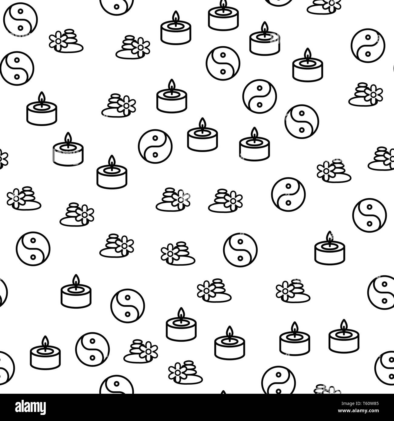 Chinesische Philosophie Symbol nahtlose Muster Vektor Stock Vektor