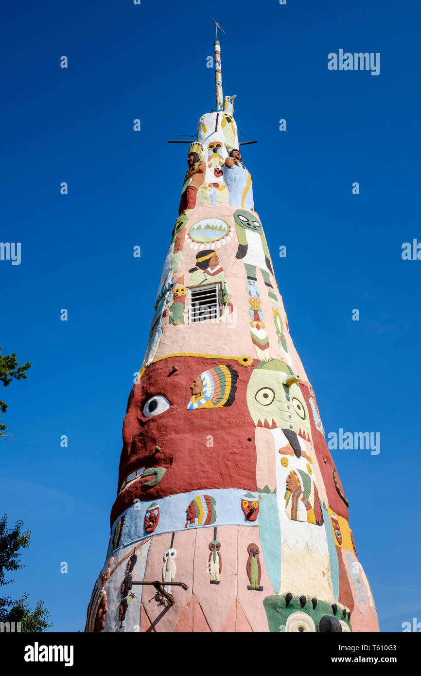 Ed Galloways Totem Pole Park in Foyil, Oklahoma, USA Stockfoto