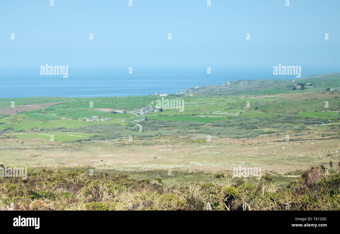 Die Aussicht von Carn Galva, St Ives, Cornwall St. Just Road, Großbritannien Stockfoto