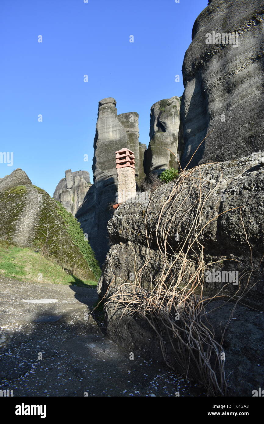 Das Beste von Meteora Griechenland Monestaries auf den Felsen Metamorphose Kloster aus dem 13. Jahrhundert Knochen der Mönche Reisen Top 10 Griechenland religiöse Stätten Reisen Griechenland Stockfoto