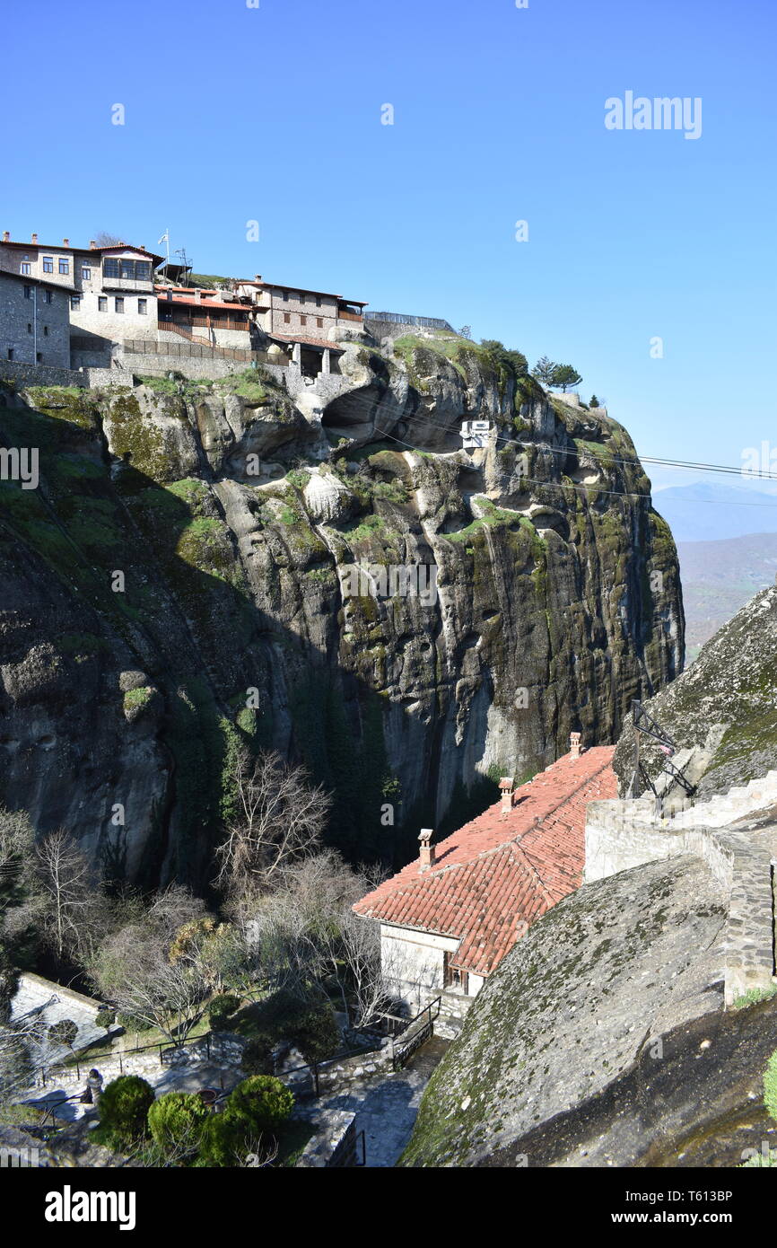 Das Beste von Meteora Griechenland Monestaries auf den Felsen Metamorphose Kloster aus dem 13. Jahrhundert Knochen der Mönche Reisen Top 10 Griechenland religiöse Stätten Reisen Griechenland Stockfoto