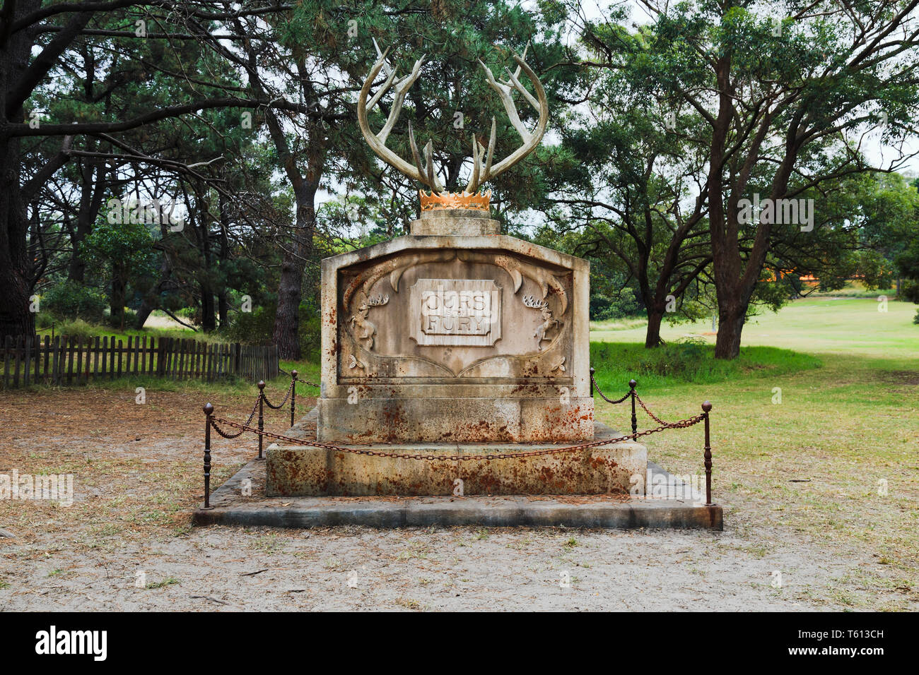 Sydney, Australien - 14 April 2019: Friedhöfe von Zeichen aus der populären TV-Show Spiel des Thones. Öffentliche unticketed Ereignis in Sydney Centennial Park wit Stockfoto
