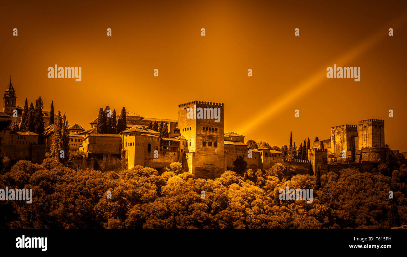 Alhambra in Granada, Spanien. Eine befestigte maurischen Palast Stockfoto