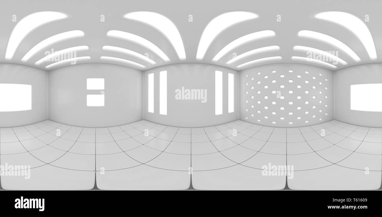 8K HDRI map, kontrastreiche Sphärische Umgebung panorama Hintergrund, modernen Interieur Lichtquelle Beleuchtung (3d Indoor equirectangular Rendering) Stockfoto