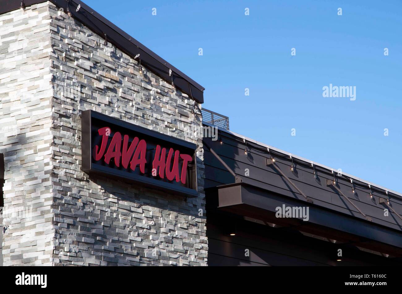 Java Hütte ist eine Restaurant kette, von denen einer in Fairfax, CA gefunden werden kann. Stockfoto