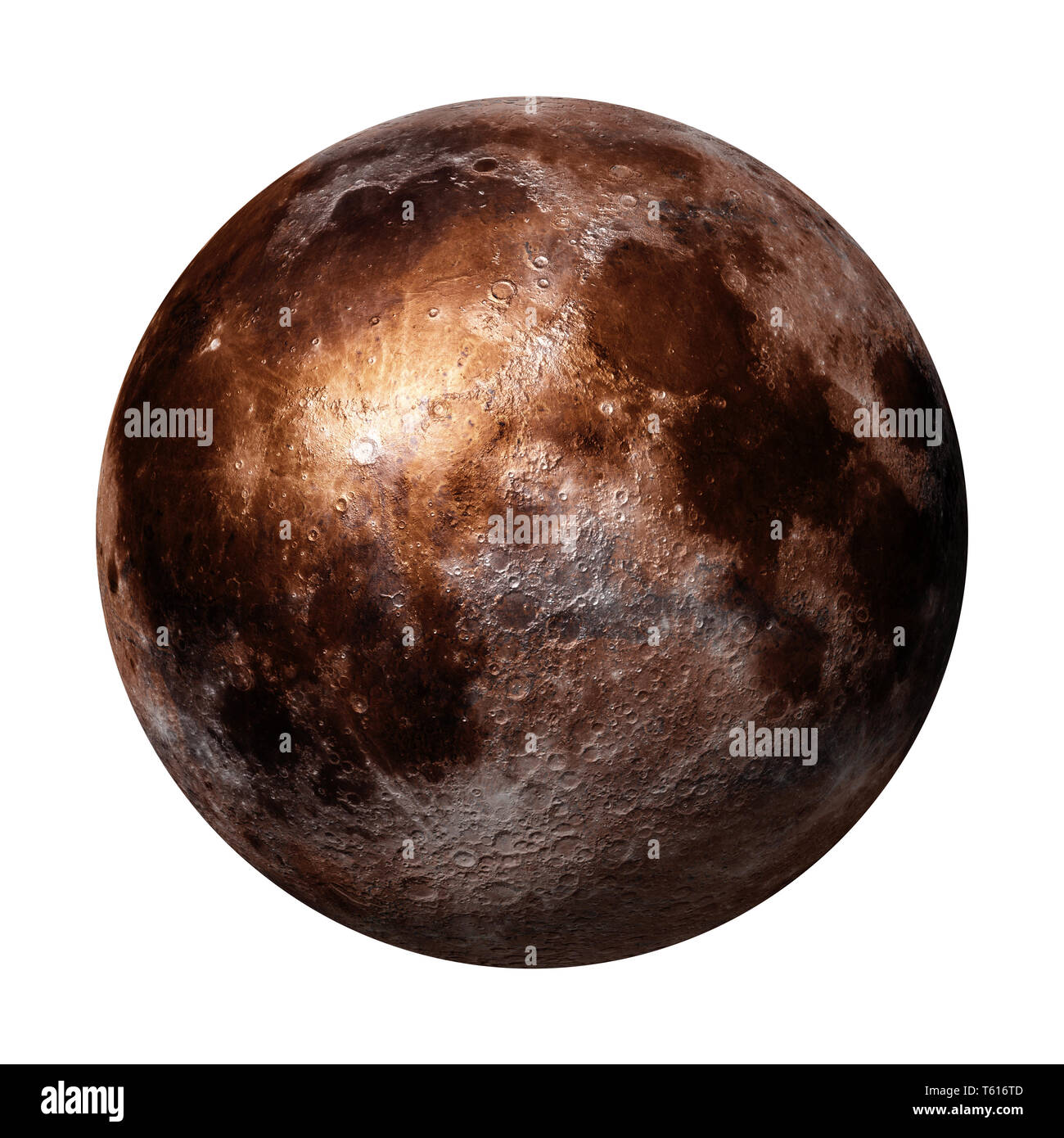 Vollmond isoliert auf weißem Hintergrund (3D-Rendering, Elemente dieses Bild von der NASA eingerichtet sind). Stockfoto