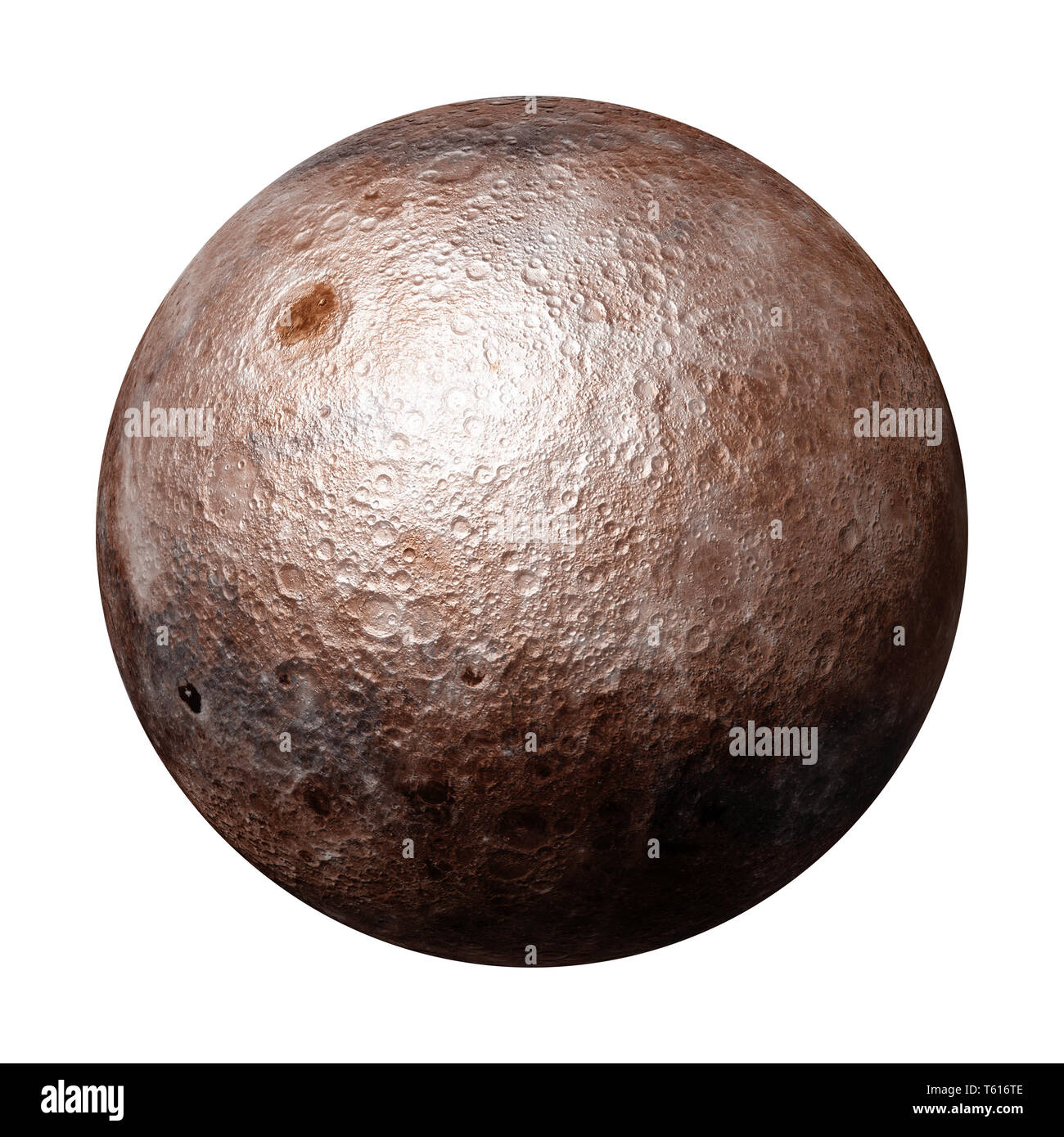 Die Rückseite des Mondes isoliert auf weißem Hintergrund (3D-Rendering, Elemente dieses Bild von der NASA eingerichtet sind). Stockfoto