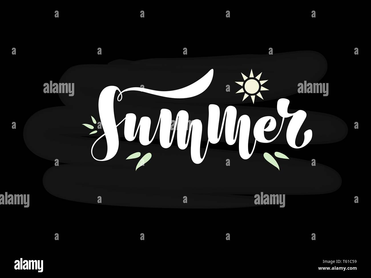 Sommer - Vector Illustration mit handschriftlichen Phrase. Typografie, Schrift, Stock Vektor