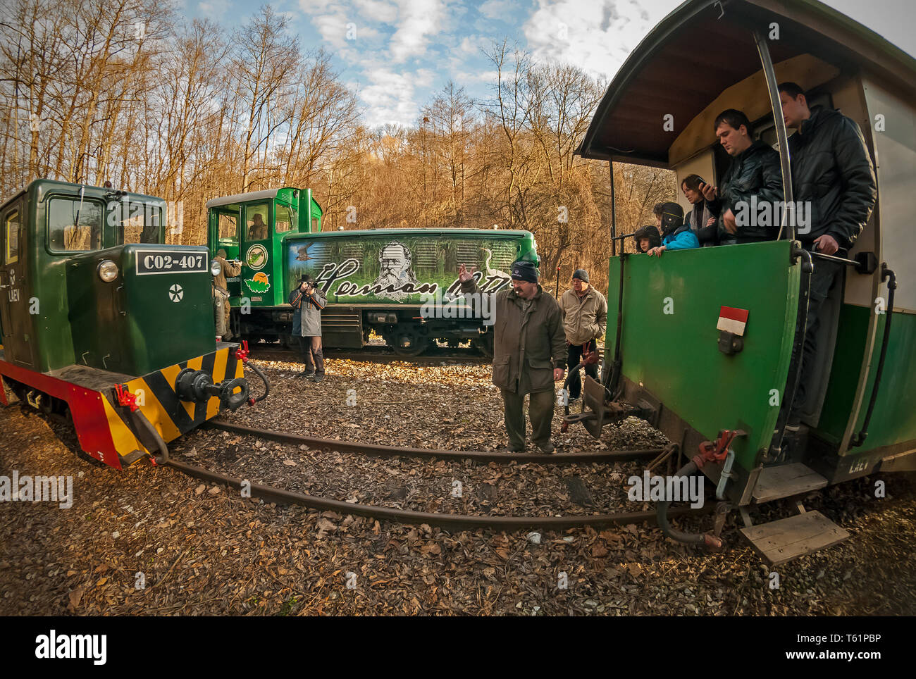 Die schmalspurbahn an Mahóca im Bükk Nationalpark, Ungarn Stockfoto