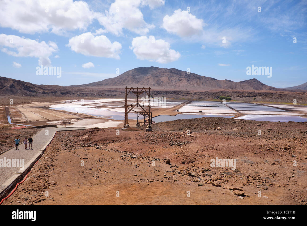 Salt Flats, Pedra Lume Salz Krater, Insel Sal, Kap Verde, Afrika Stockfoto