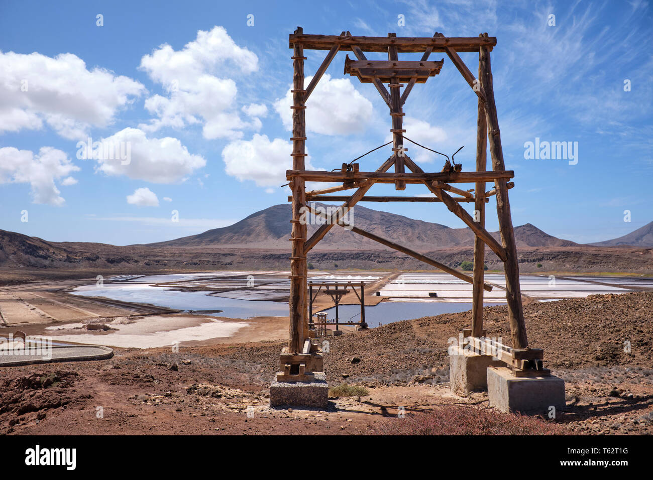 Salt Flats, Pedra Lume Salz Krater, Insel Sal, Kap Verde, Afrika Stockfoto