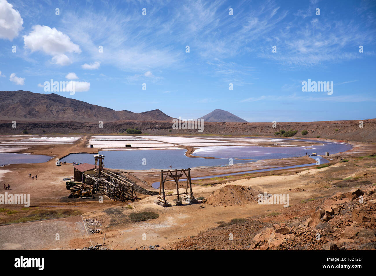 Salt Flats, Pedra Lume Salz Krater, Insel Sal, Kap Verde, Afrika Stockfoto