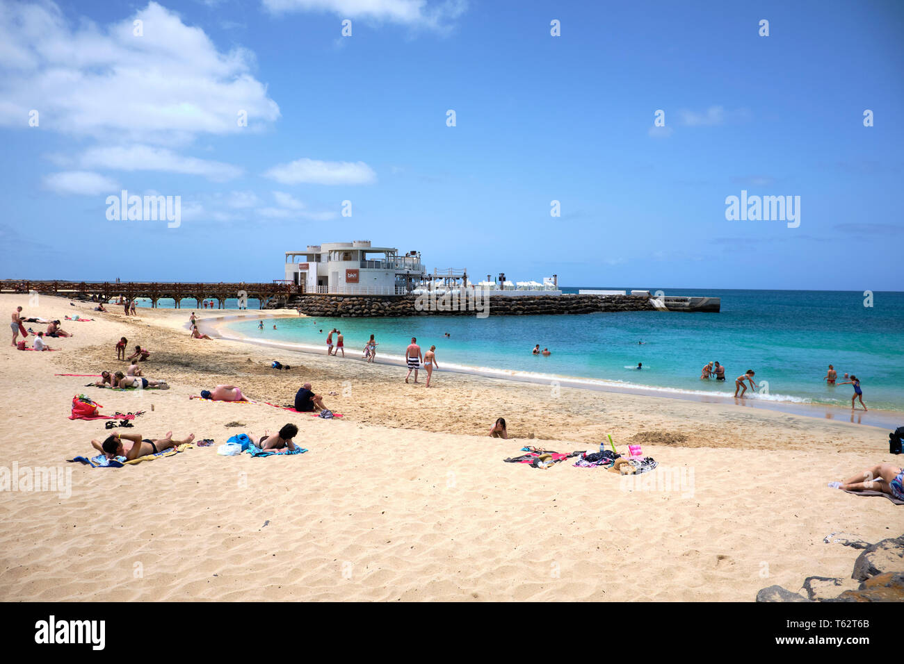 Bikini Beach Club, Santa Maria, Insel Sal, Kap Verde, Afrika Stockfoto