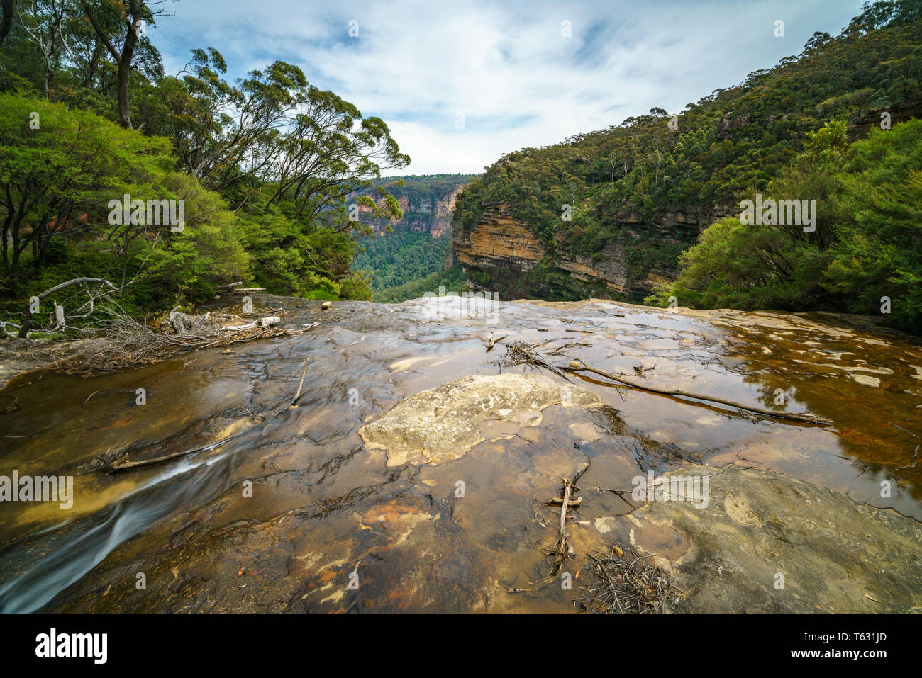 Wasserfall auf der Spencer Court gehen, Blue Mountains National Park, New South Wales, Australien Stockfoto