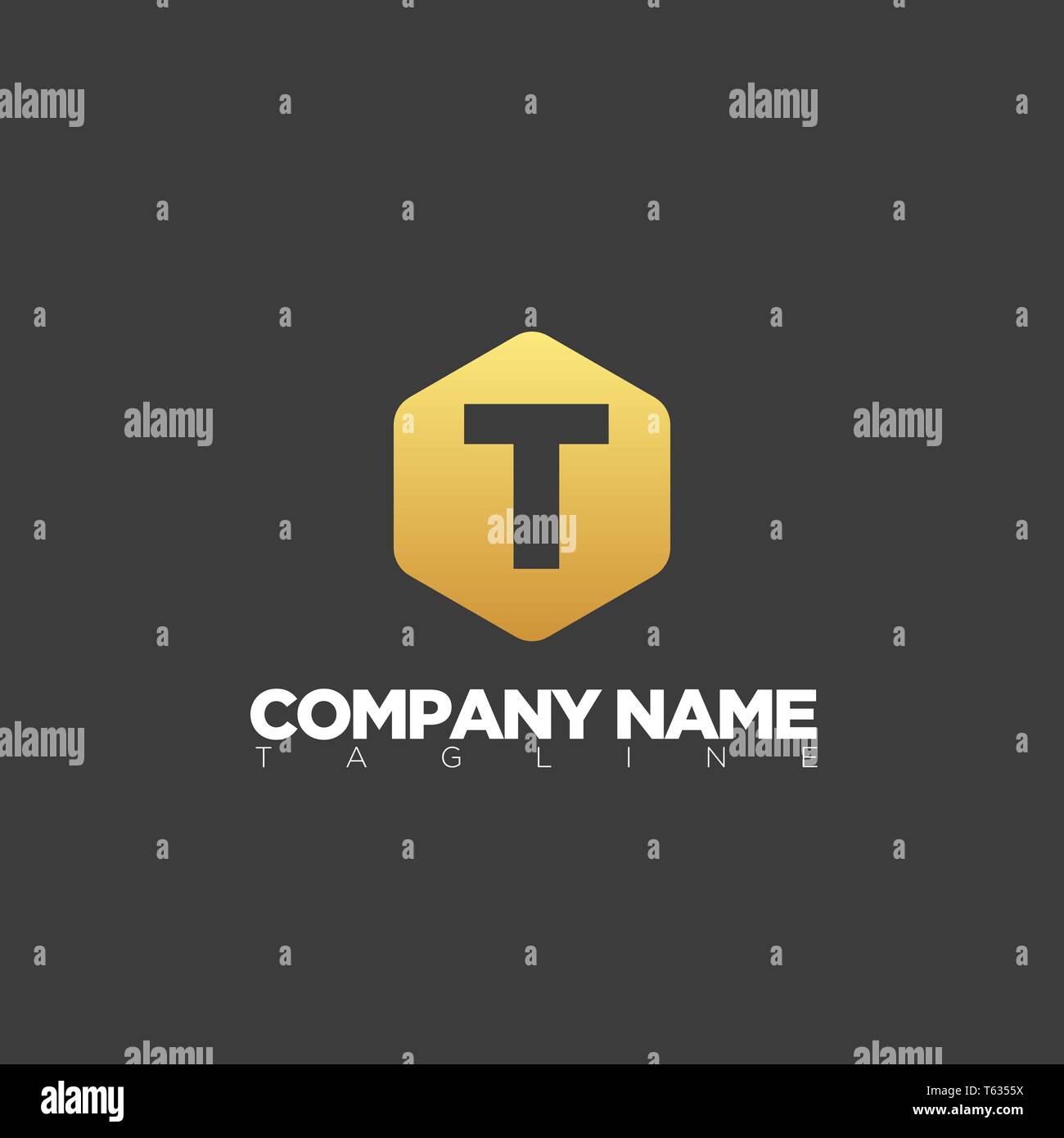 T SCHREIBEN MODERNES LOGO VORLAGE Stock Vektor