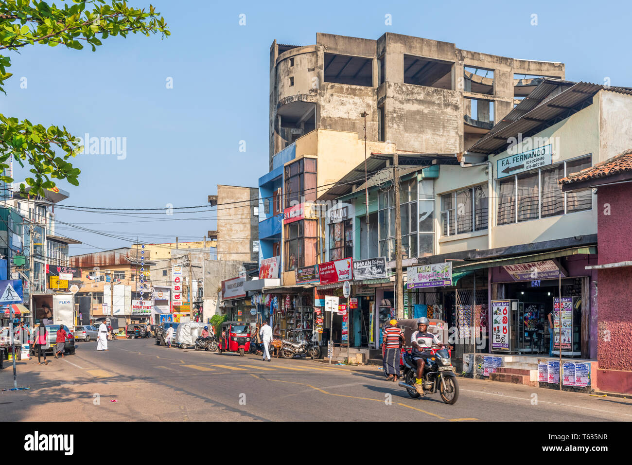 Negombo, am besten für seine langen Sandstrände und Fischerei Industrie bekannt, ist einer der großen kommerziellen Hubs an der Westküste von Sri Lanka. Stockfoto