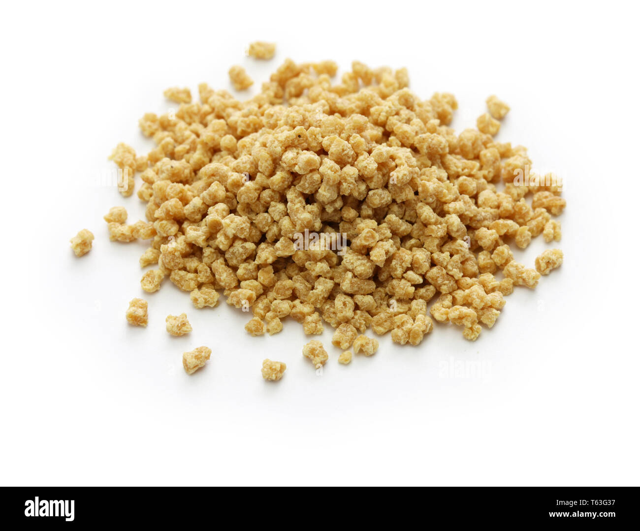 Soja Hackfleisch, Textured Vegetable Protein auf weißem Hintergrund Stockfoto