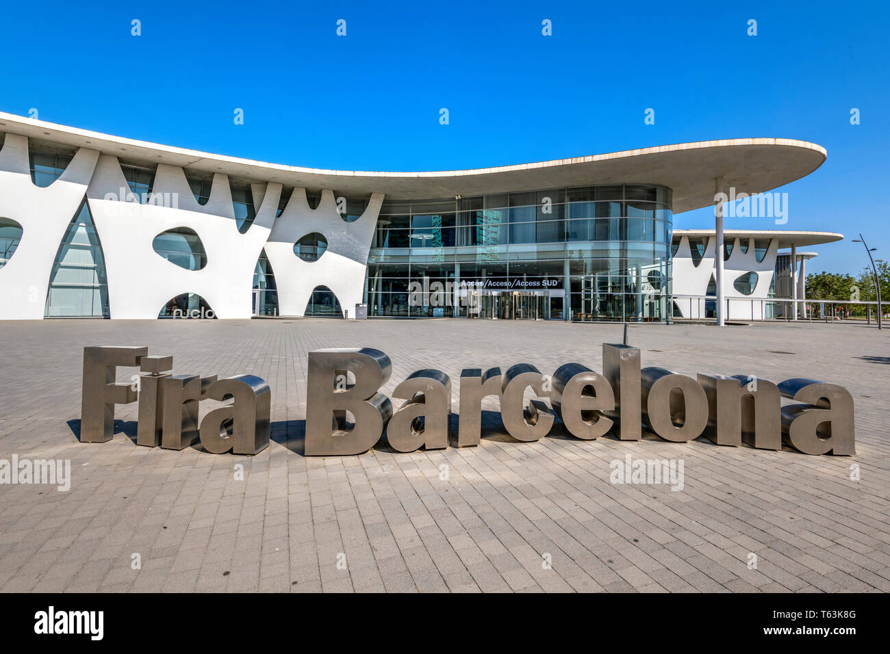 Fira Barcelona Messe Gebäude, Barcelona, Katalonien, Spanien Stockfoto