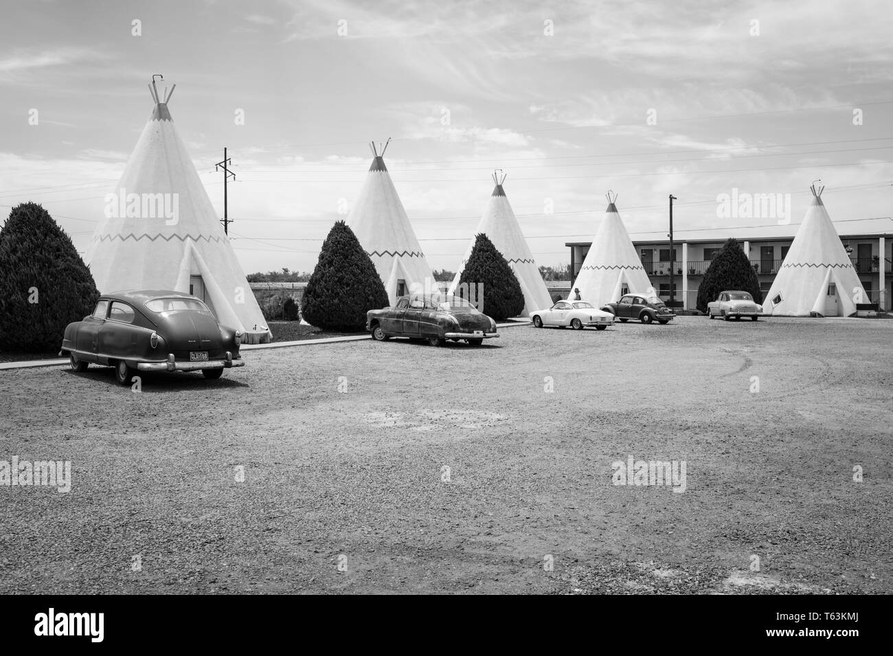 Iconic Wigman Village Motel 6 auf der historischen Route 66 in Holdrook, Arizona, USA Stockfoto