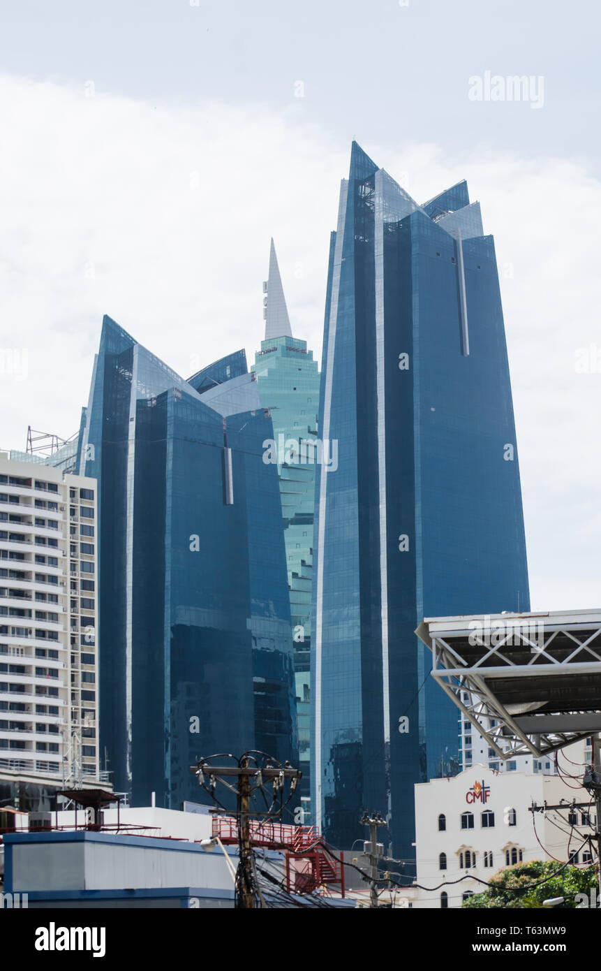 Ikonische Gebäude der Skyline von Panama City 2019 Stockfoto