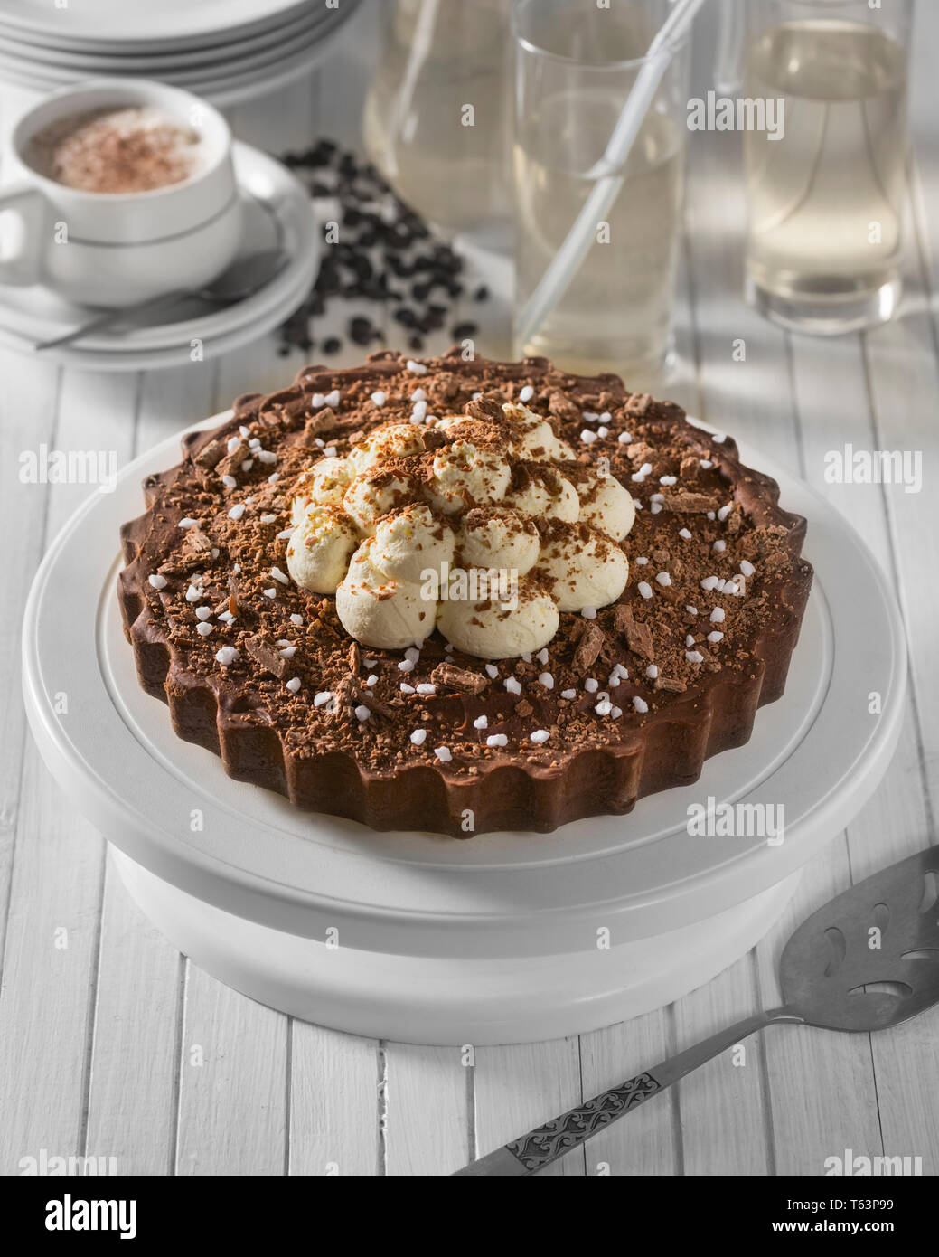 Schokolade Cappuccino Torte Stockfoto
