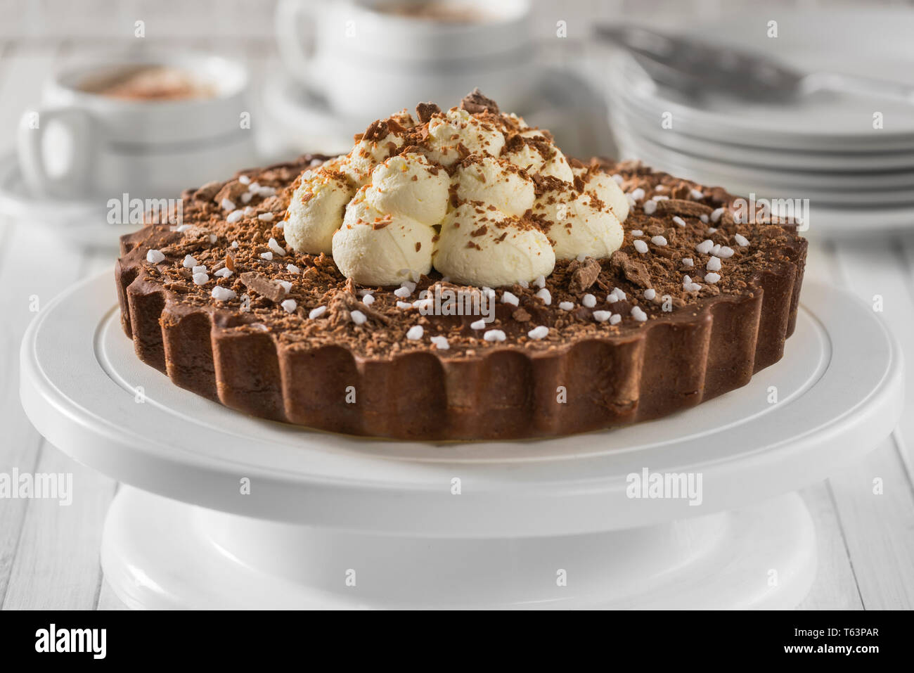 Schokolade Cappuccino Torte Stockfoto