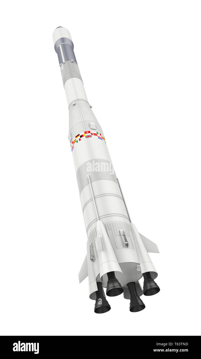 Weltraumrakete isoliert Stockfoto
