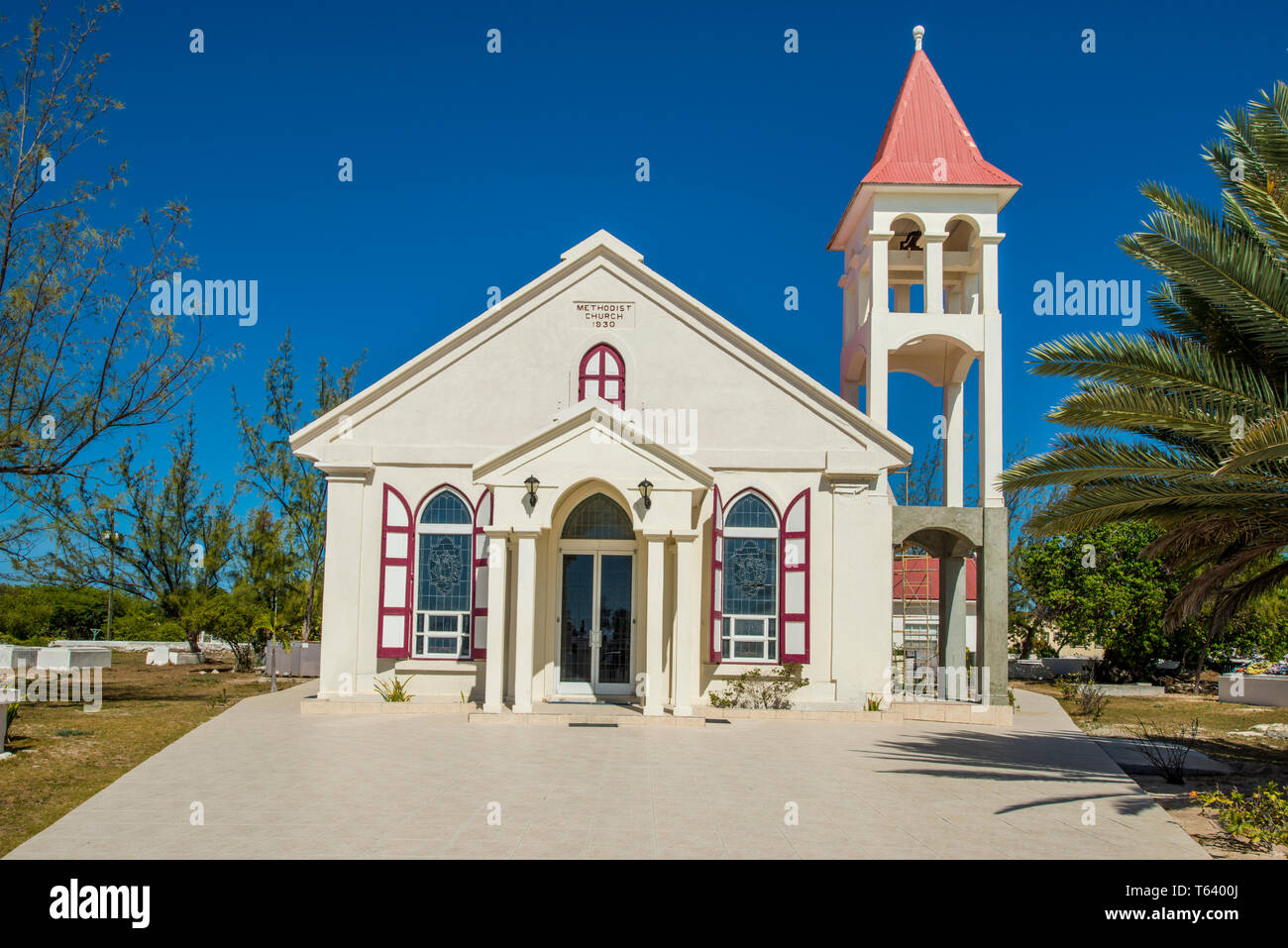 Methodistische Kirche, Cockburn Town, Grand Turk, Turks- und Caicos-Inseln, Karibik. Stockfoto