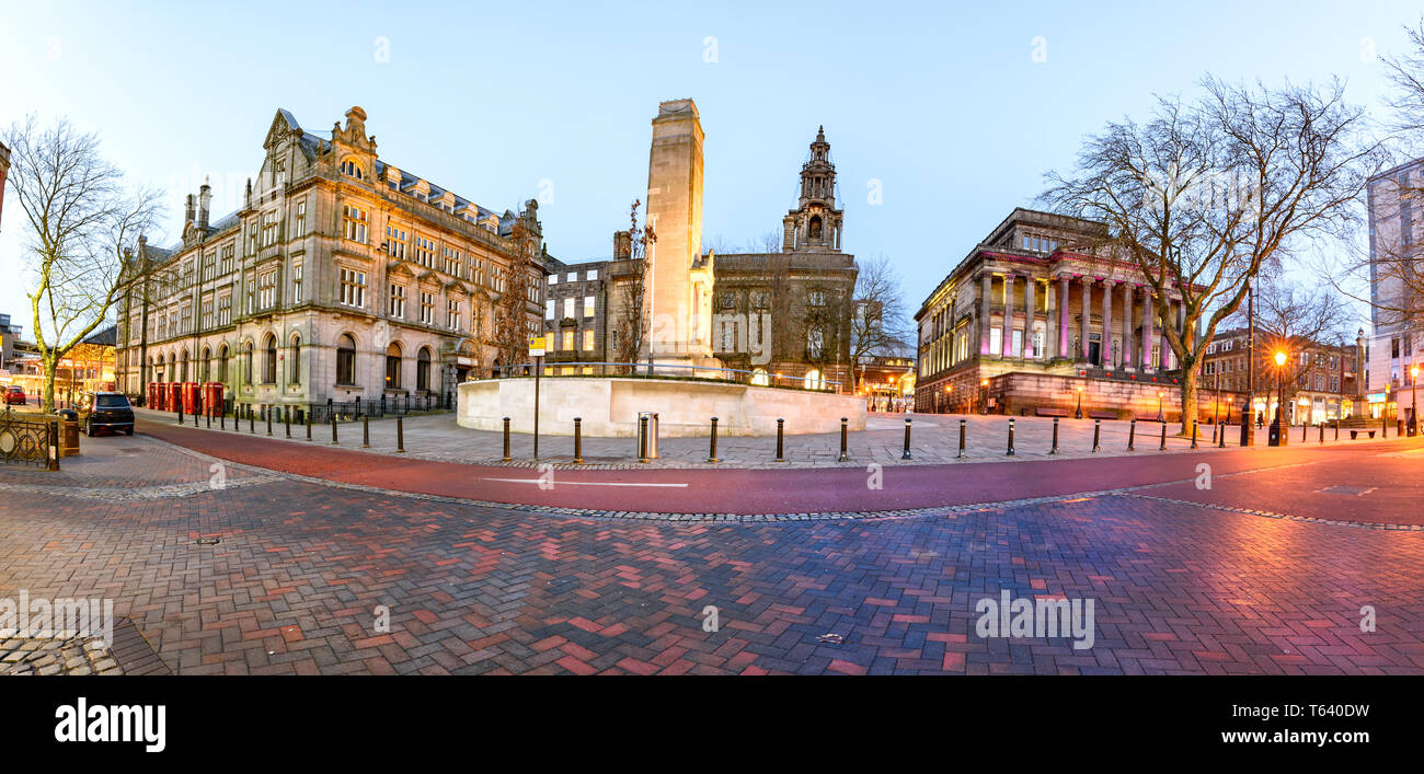 Berühmte Sehenswürdigkeiten von einem Preston City in einem Rahmen Stockfoto