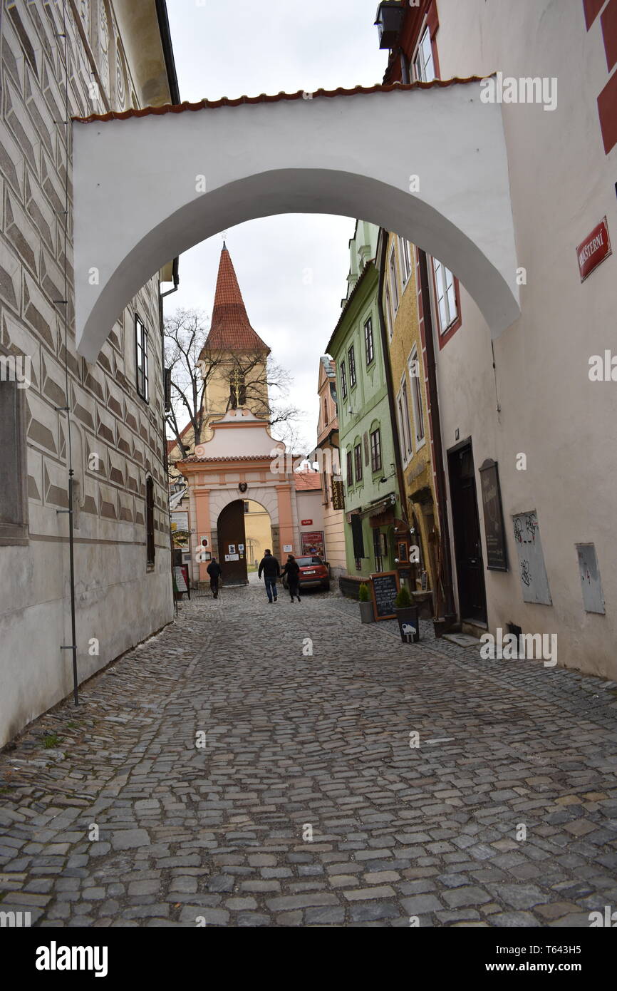 "Kresty" Krumlov Tschechische Republik, 18. März 2017 Reisen Tschechien 10 Besten Top 10 Reisen mehr Tschechische Rep schöne Landschaft Geschichte historische Reisen Europa Stockfoto