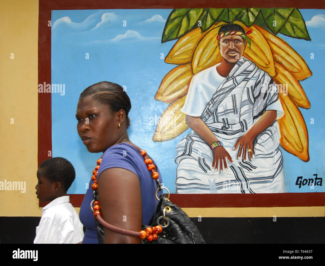 Wandmalerei aus Tetteh Quarshie, Ghana Stockfoto