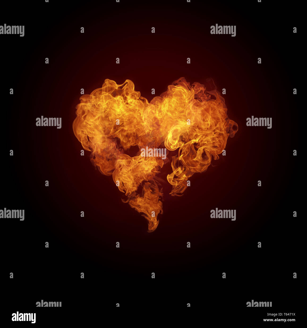 Herz in Flammen Stockfotografie Alamy