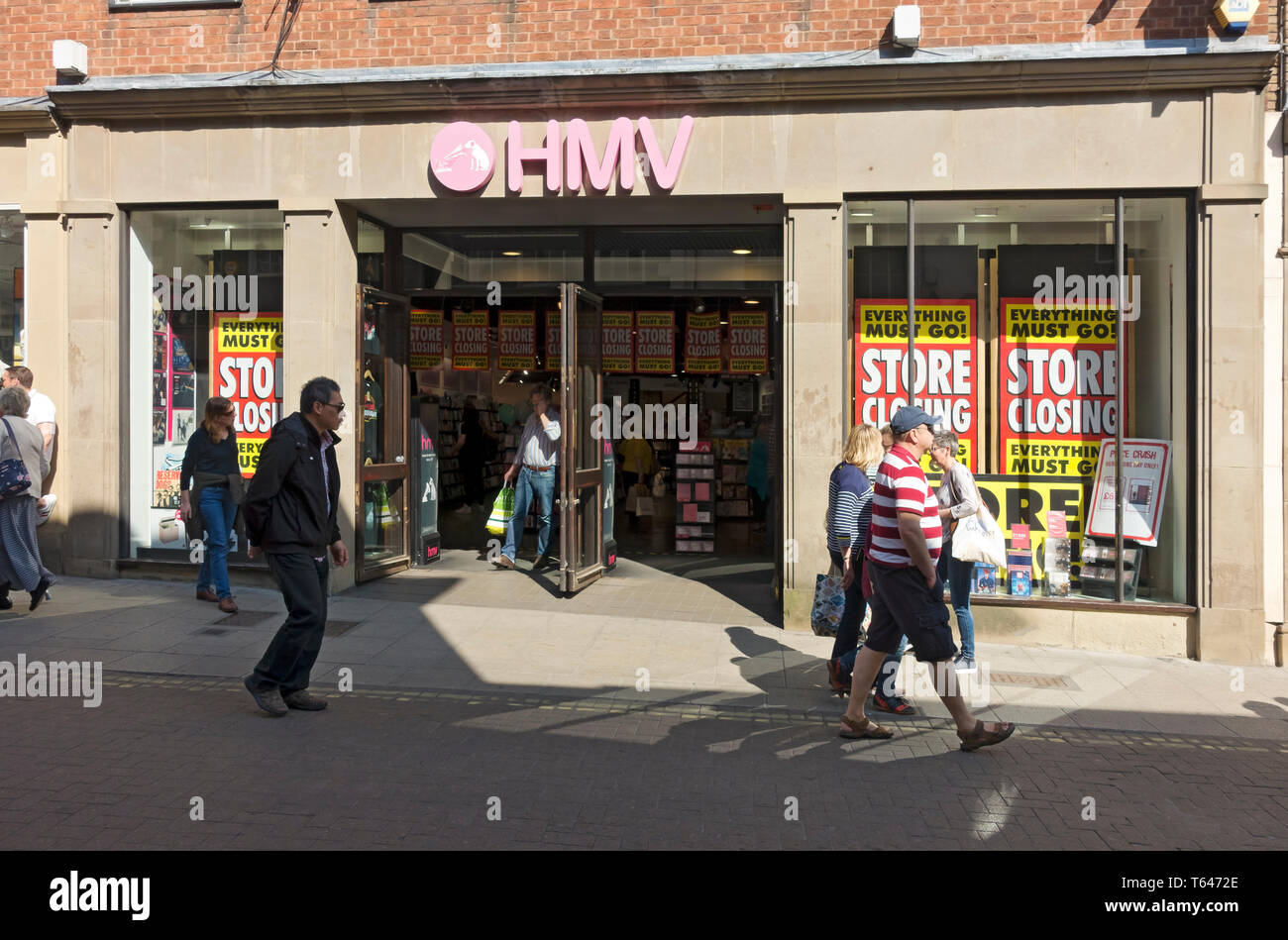HMV shop shop Schließung York North Yorkshire England UK Vereinigtes Königreich GB Grossbritannien Stockfoto