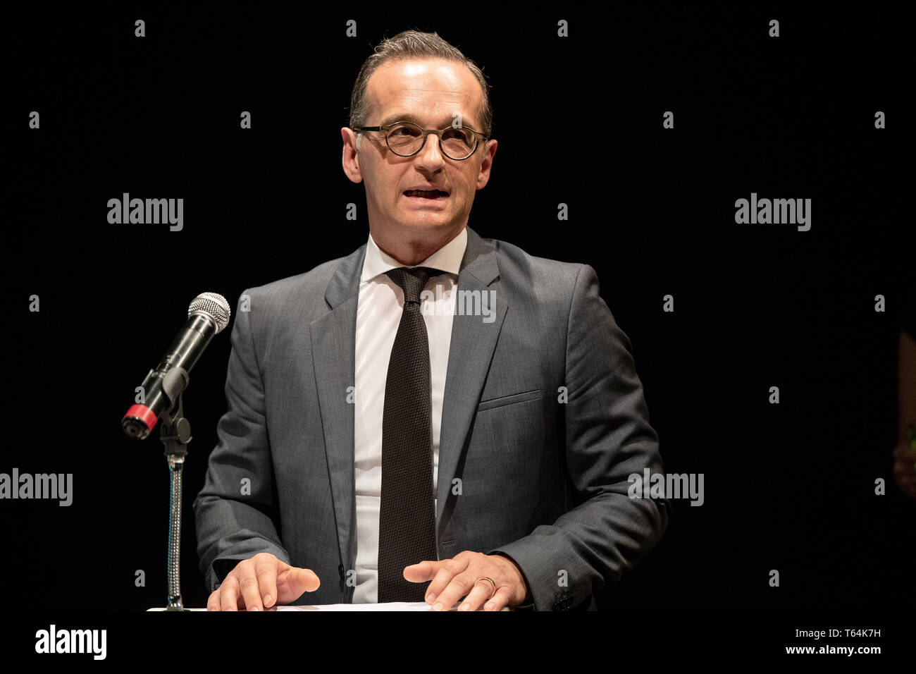 Salvador Da Bahia, Brasilien. 29 Apr, 2019. Heiko Maas (SPD), Außenminister der Bundesrepublik Deutschland, spricht am Goethe-Institut Salvador-Bahia. Die Maas Reise nach Lateinamerika soll den Auftakt für eine politische und ökonomische Offensive werden Beziehungen zu dem Kontinent zu stärken. Credit: Fabian Sommer/dpa/Alamy leben Nachrichten Stockfoto