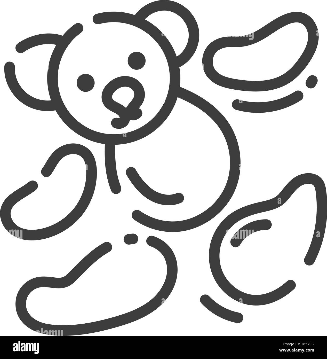 Symbol, über das Nähen Spielzeug - teddybär Stücke für Nähmaschinen Stock Vektor